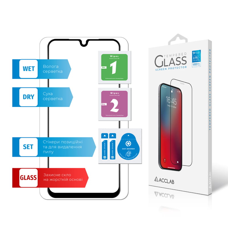 Защитное стекло ACCLAB Full Glue для Samsung Galaxy A26 SM-A266 Black (1283126608025)
