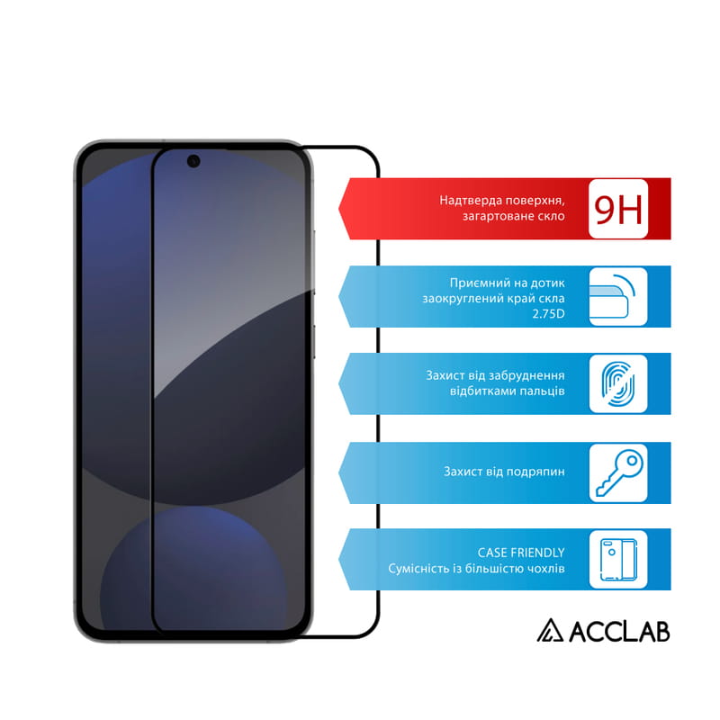 Защитное стекло ACCLAB Full Glue для Samsung Galaxy S24 FE SM-S721 Black (1283126594830)