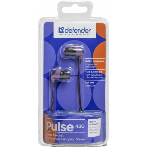 Гарнiтура Defender Pulse 430 Black/Purple (63435)