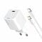 Фото - Сетевое зарядное устройство ColorWay GaN Mini 20W PD Port PPS USB-C White (CW-CHS059PDL-WT) + кабель Lightning | click.ua