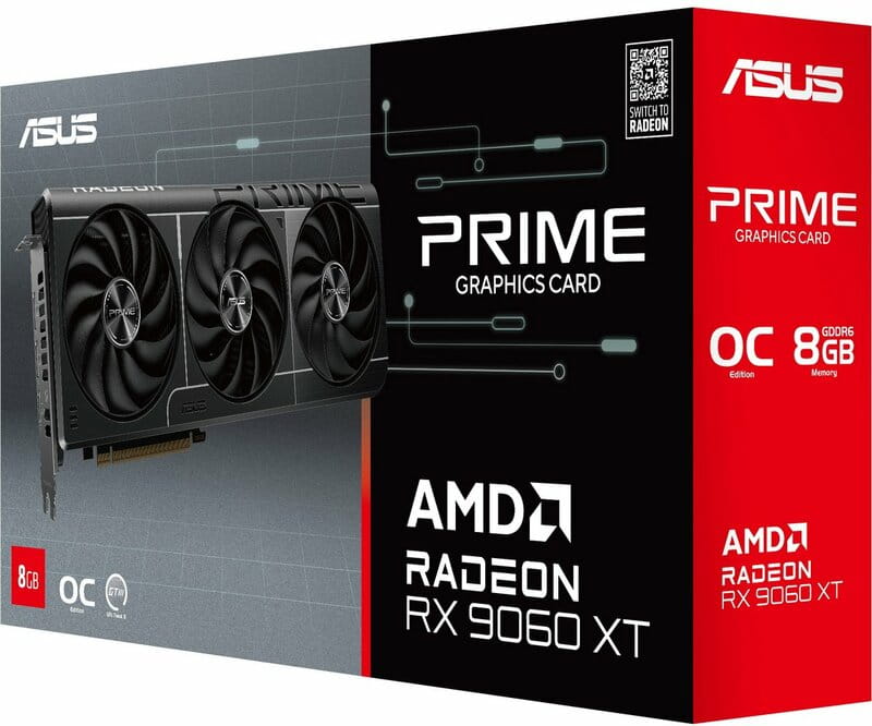 Відеокарта AMD Radeon RX 9060 XT  8GB GDDR6 Prime OC Asus (PRIME-RX9060XT-O8G)