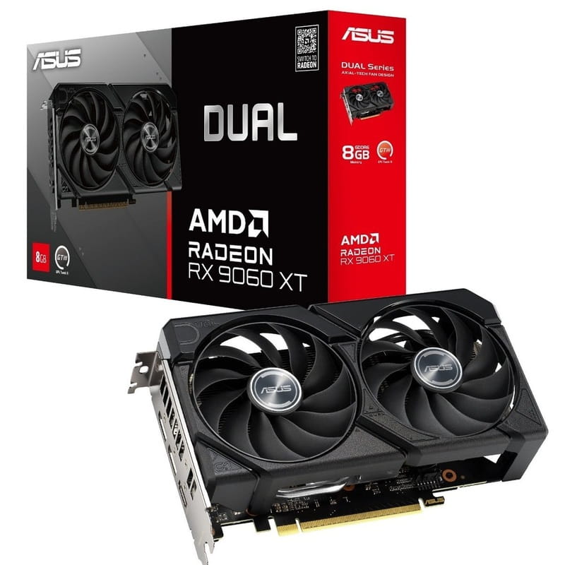 Видеокарта AMD Radeon RX 9060 XT  8GB GDDR6 Dual Asus (DUAL-RX9060XT-8G)