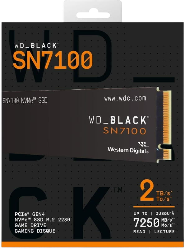 Накопитель SSD 2TB WD Black SN7100 M.2 2280 PCIe 4.0 x4 3D TLC (WDS200T4X0E)