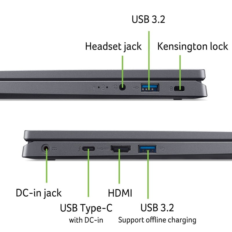 Ноутбук Acer Aspire 14 A14-51M-50AB (NX.KXHEU.002) Steel Gray