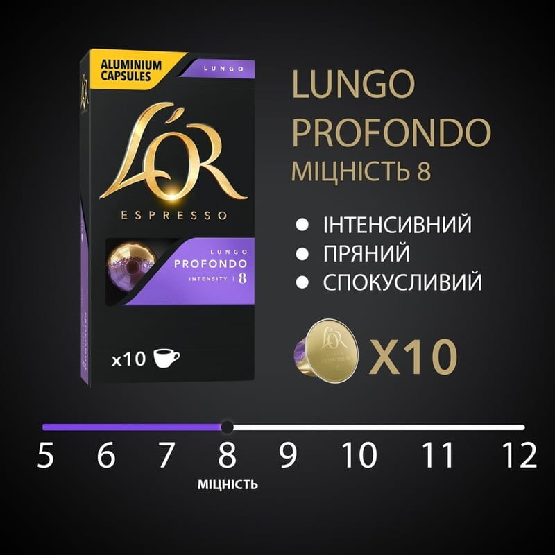 Кофе в капсулах L`OR Lungo Profondo 10шт