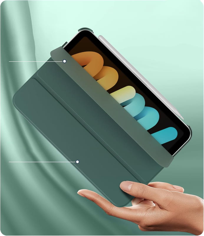 Чeхол-книжка BeCover Tri Fold Hard для Apple iPad Mini 7 2024 8.3" Dark Green (712451)