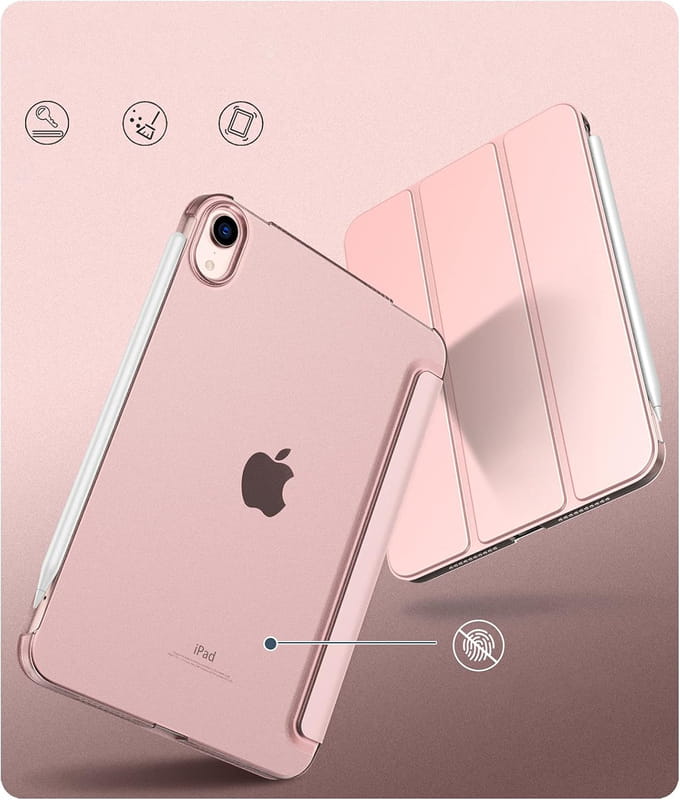 Чохол-книжка BeCover Tri Fold Hard для Apple iPad Mini 7 2024 8.3" Rose Gold (712456)