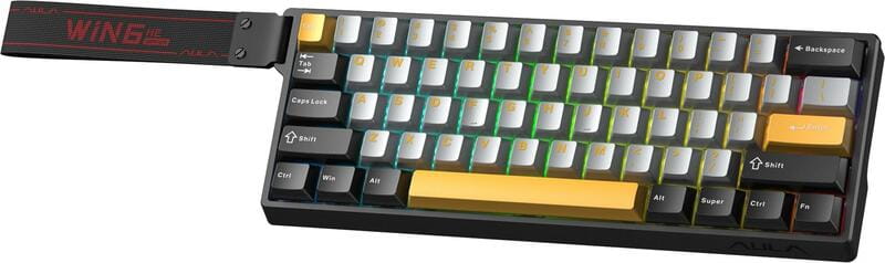 Клавіатура Aula WIN68 HE Max Magnetic switch Black/Grey/Yellow (6978080504036)