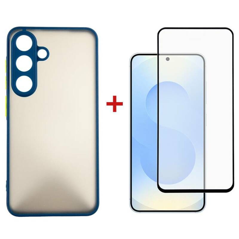 Чeхол-накладка Dengos Matt для Samsung Galaxy S25 SM-S931 Blue (DG-KM-142) + защитное стекло