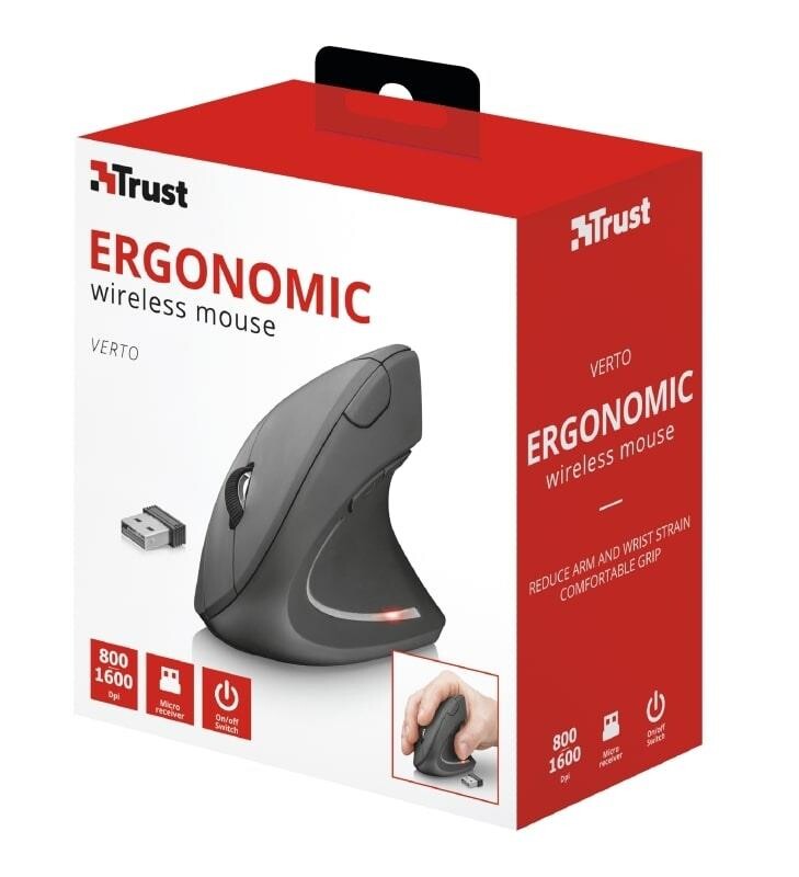 Мышь беспроводная Trust Verto Ergonomic Black (22879)