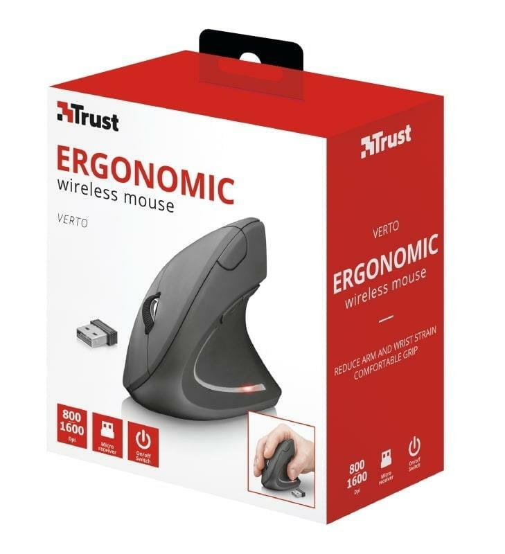 Миша бездротова Trust Verto Ergonomic Black (22879)