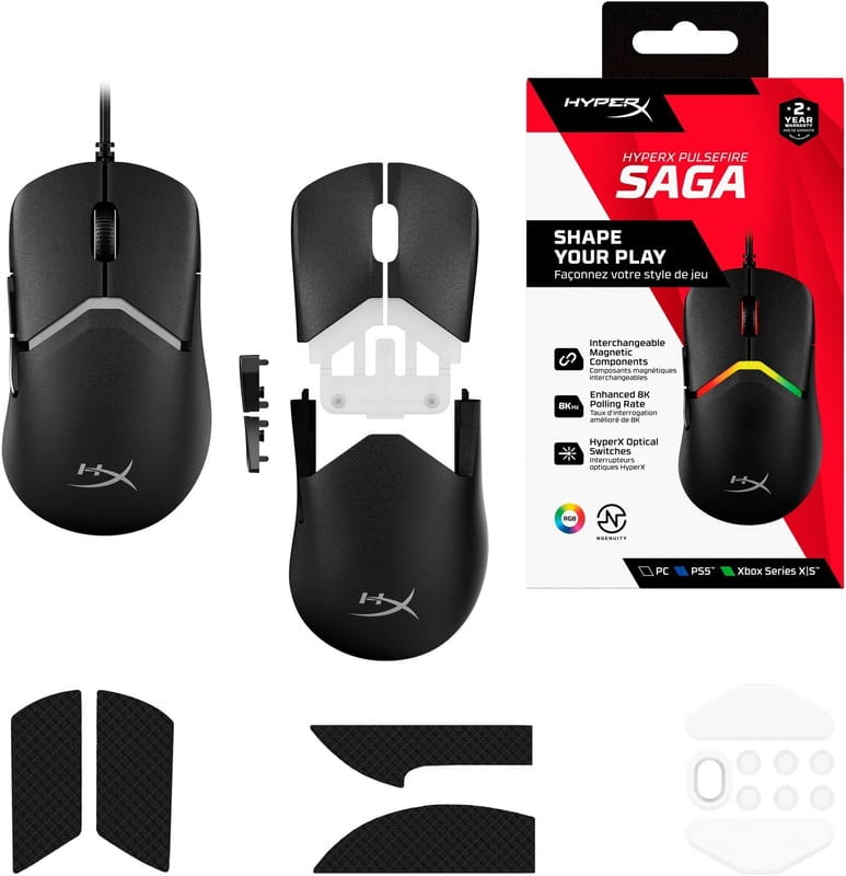 Миша HyperX Pulsefire Saga Black (A2PB3AA)