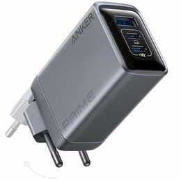 Мережевий зарядний пристрій Anker PowerPort GaNPrime 100W 2xUSB Type-C, USB Type-A Silver (A2688341)