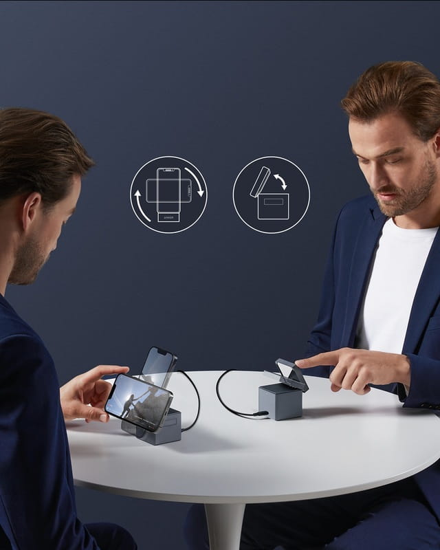Бездротовий зарядний пристрій Anker MagGo Wireless Charging Station 15W 3-in-1 Cube Black (Y1811G11)