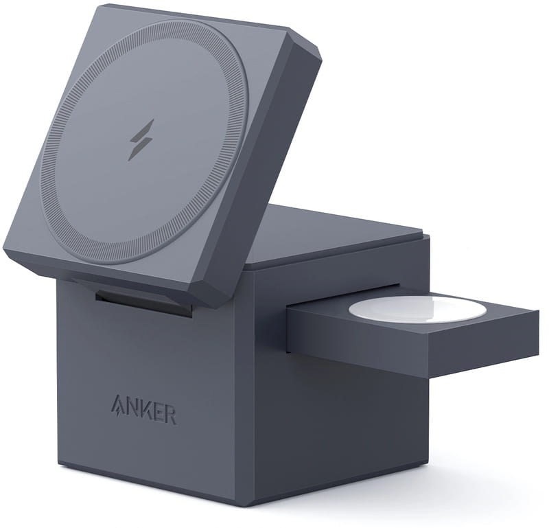 Бездротовий зарядний пристрій Anker MagGo Wireless Charging Station 15W 3-in-1 Cube Black (Y1811G11)