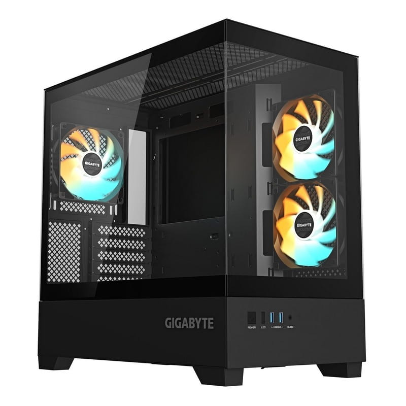 Корпус Gigabyte C201 Panoramic Tempered Glass Black без БЖ (GB-C201P)