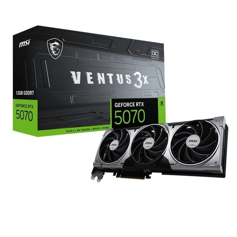 Видеокарта GF RTX 5070 12GB GDDR7 Ventus 3X OC MSI (GeForce RTX 5070 12G VENTUS 3X OC)