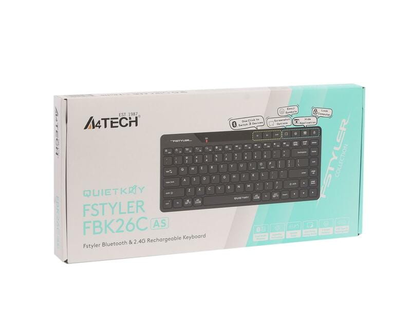 Клавіатура бездротова A4Tech FBK26C AS Black