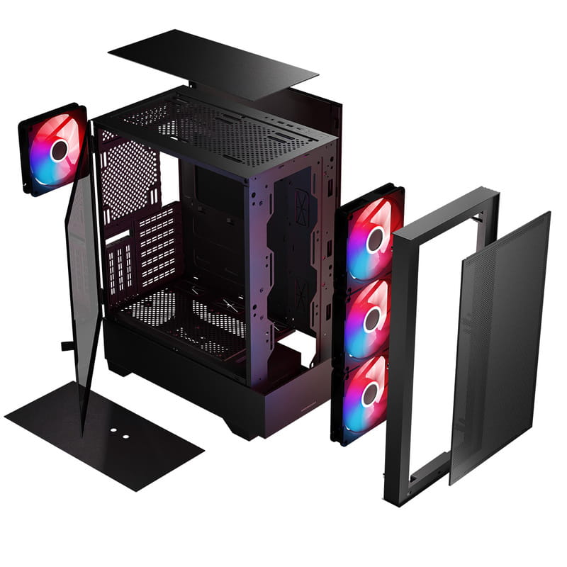 Корпус ModeCom Siroco ARGB Flow Midi Black (AT-SIROCO-MG-10-00ARGB-00) без БП