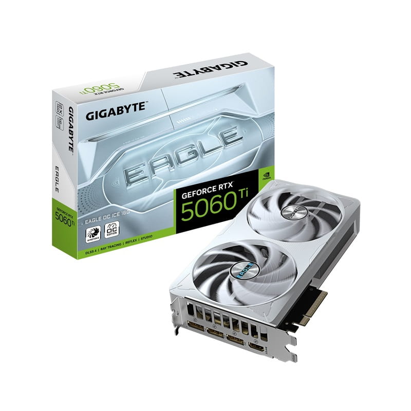 Видеокарта GF RTX 5060 Ti 16GB GDDR7 Eagle OC Ice Gigabyte (GV-N506TEAGLEOC ICE-16GD)