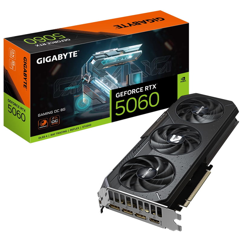 Видеокарта GF RTX 5060 8GB GDDR7 Gaming OC Gigabyte (GV-N5060GAMING OC-8GD)