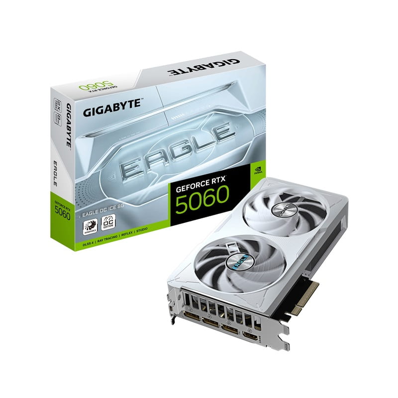 Видеокарта GF RTX 5060 8GB GDDR7 Eagle OC Ice Gigabyte (GV-N5060EAGLEOC ICE-8GD)