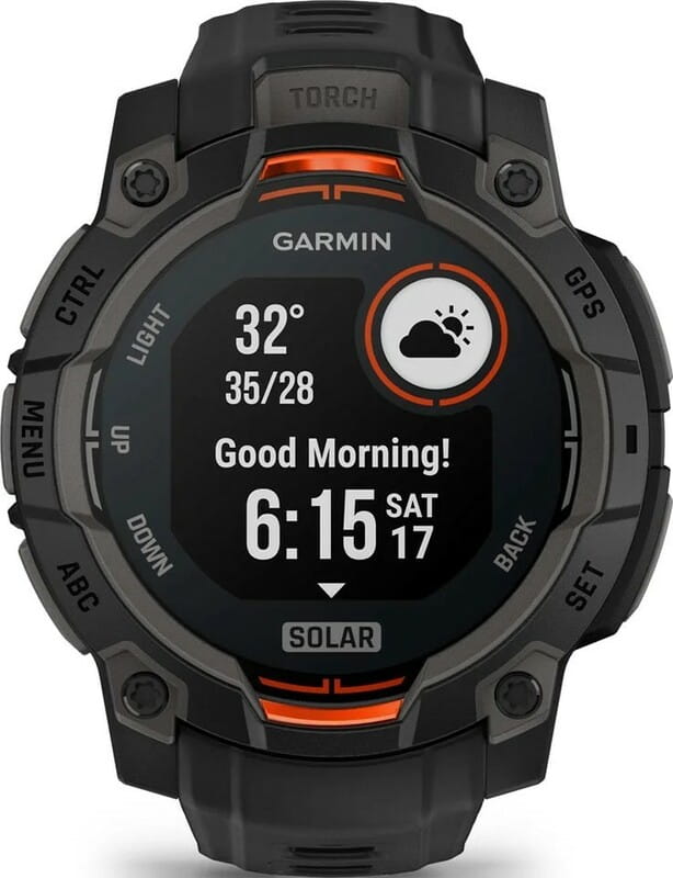 Смарт-годинник Garmin Instinct 3 45mm Solar Black with Black Silicone Band (010-02934-40)