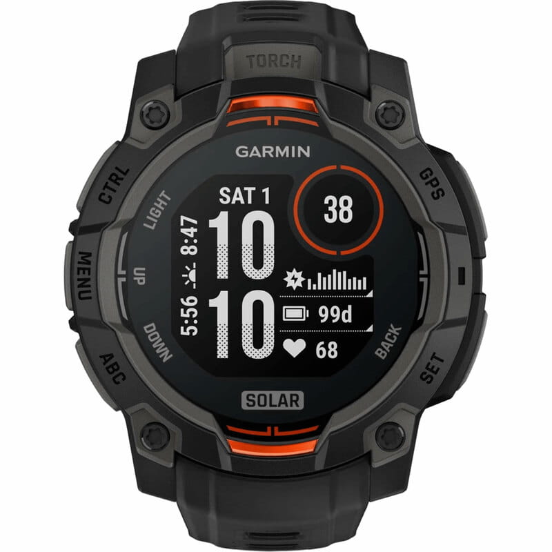 Смарт-часы Garmin Instinct 3 45mm Solar Black with Black Silicone Band (010-02934-40)