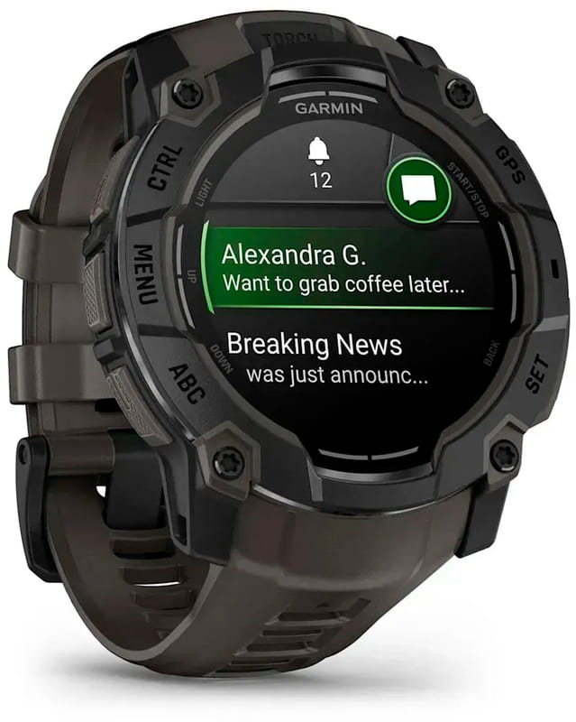 Смарт-часы Garmin Instinct 3 50mm AMOLED Black with Charcoal Silicone Band (010-03020-40)