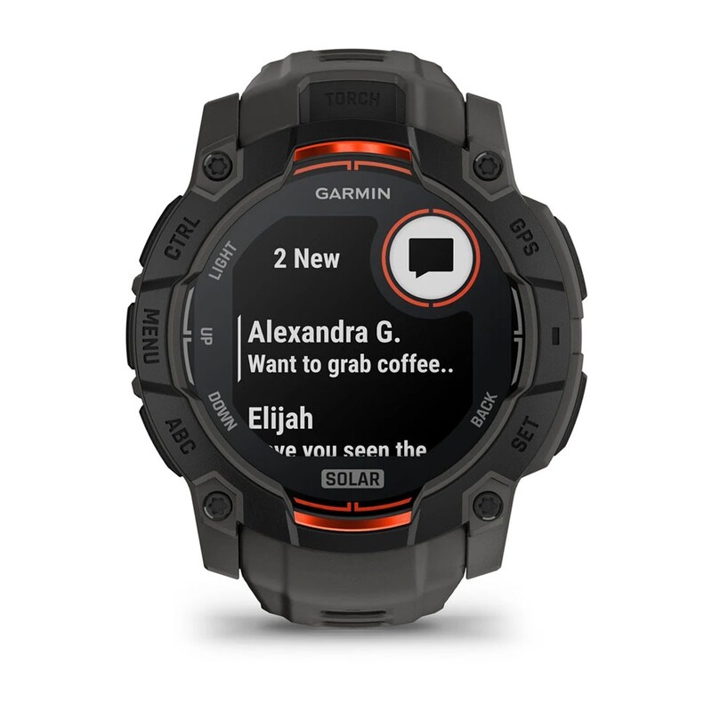 Смарт-часы Garmin Instinct 3 50mm Solar Black with Charcoal Silicone Band (010-02935-40)