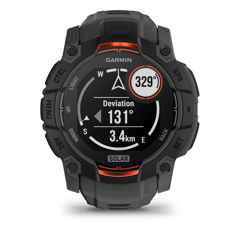 Смарт-годинник Garmin Instinct 3 50mm Solar Black with Charcoal Silicone Band (010-02935-40)