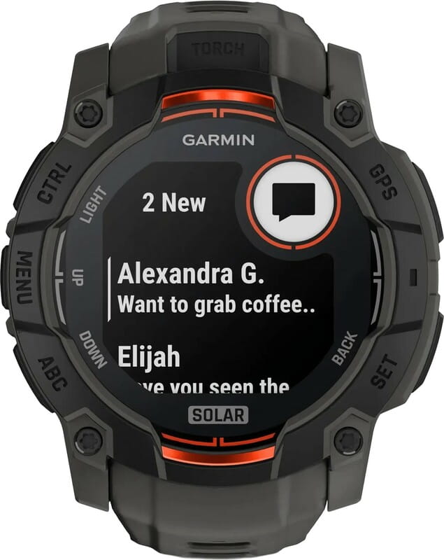 Смарт-часы Garmin Instinct 3 50mm Solar Black with Charcoal Silicone Band (010-02935-40)