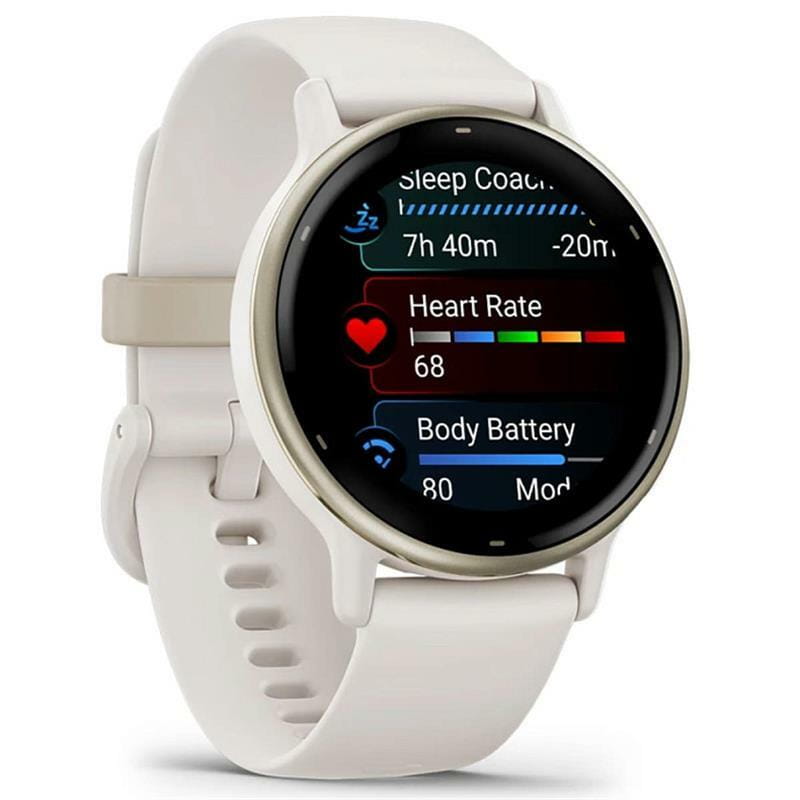 Смарт-часы Garmin Vivoactive 5 Cream Gold Aluminum Bezel with Ivory Case and Silicone Band (010-02862-5B)