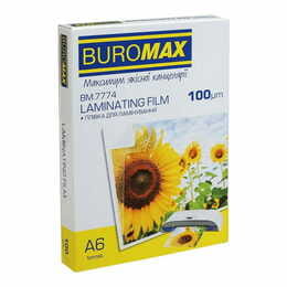 Плівка для ламінування Buromax (BM.7774) глянцева, А6, 100мк, 100 шт