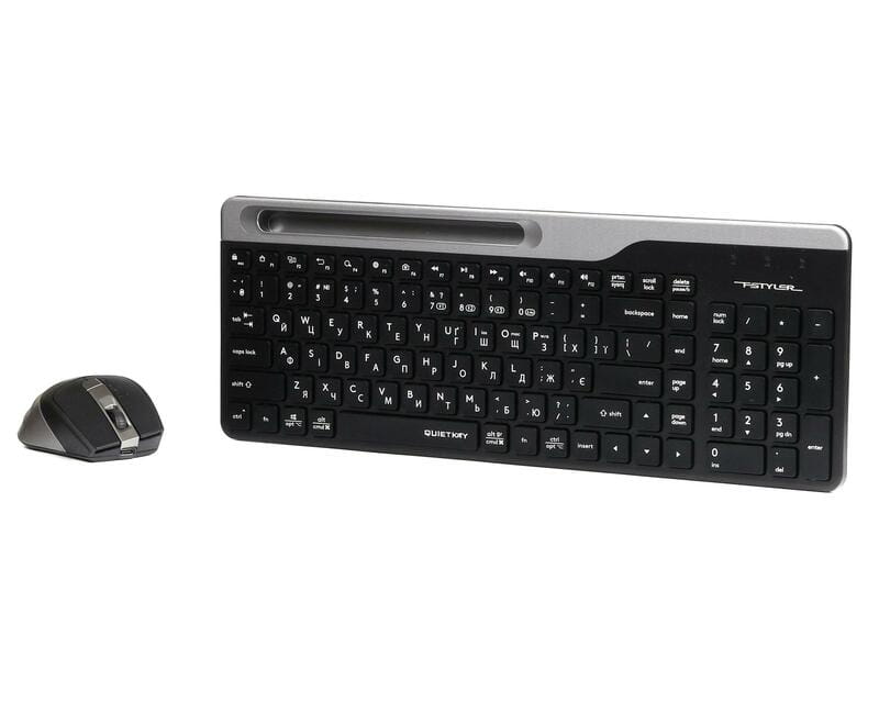 Комплект (клавіатура, миша) бездротовий A4Tech FB2535C Smoky Grey