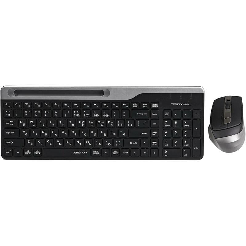 Комплект (клавіатура, миша) бездротовий A4Tech FB2535C Smoky Grey
