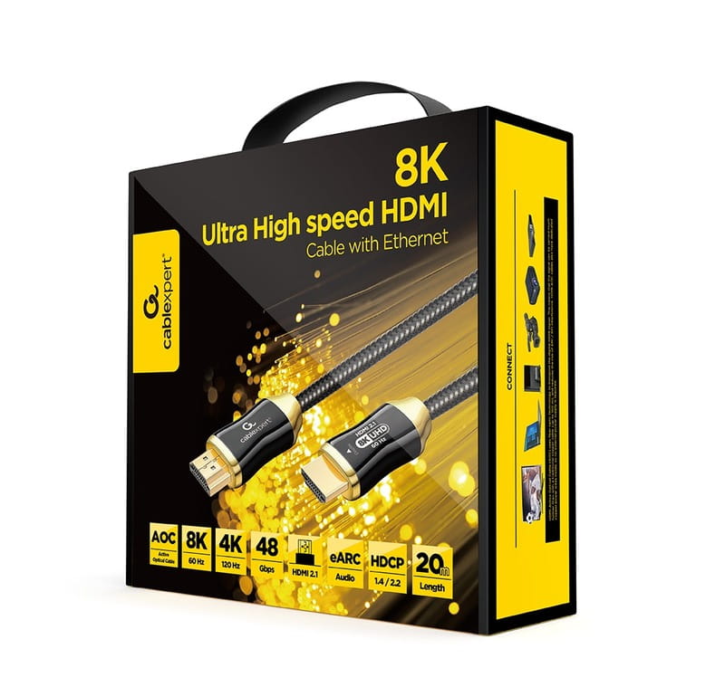 Кабель Cablexpert HDMI - HDMI V 2.1 (M/M), 20 м, Black (CCBP-HDMI8K-AOC-20M)