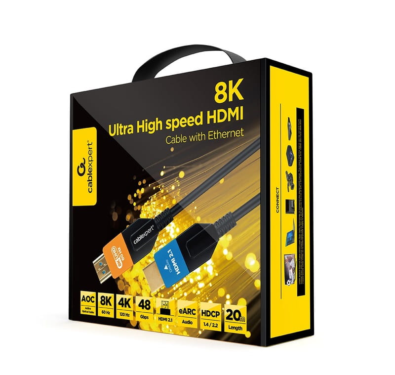 Кабель Cablexpert HDMI - HDMI V 2.1 (M/M), 20 м, Black (CC-HDMI8K-AOC-20M)