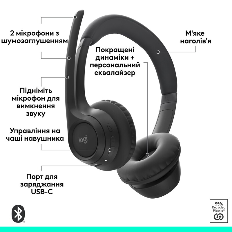 Bluetooth-гарнитура Logitech Zone 305 MS Black (981-001458)