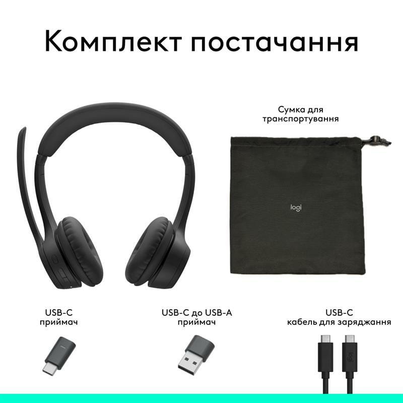 Bluetooth-гарнитура Logitech Zone 305 for Business Wireless/Bluetooth Direct Black (981-001458)