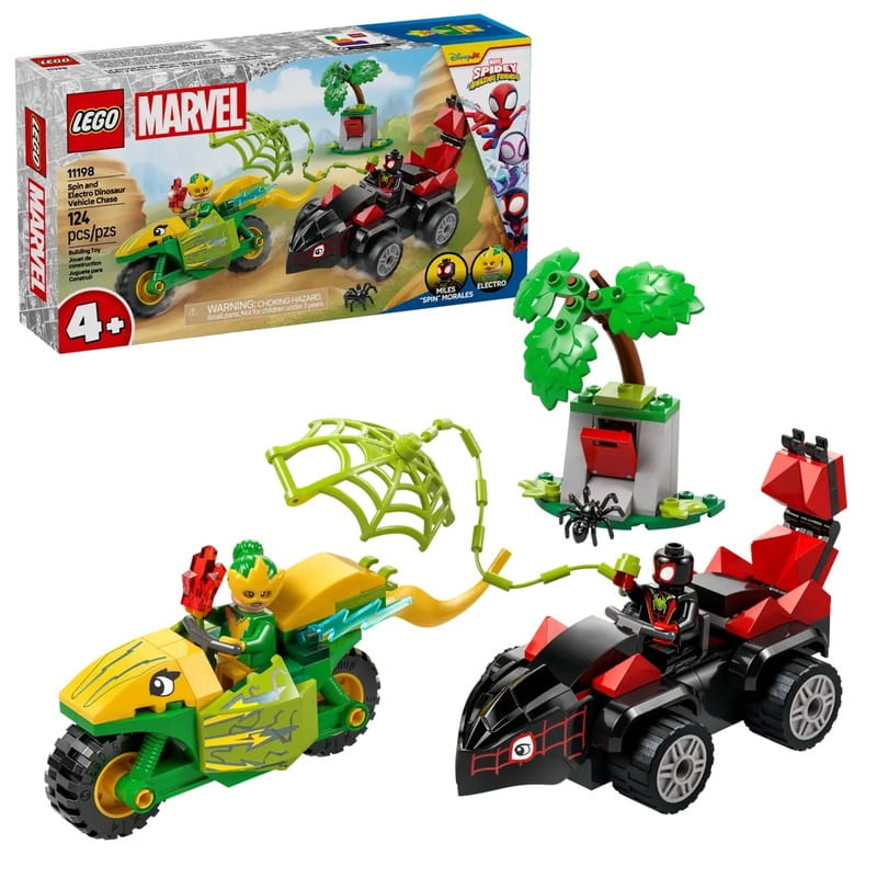 Конструктор LEGO Marvel Перегони на електромобілях з динозаврами (11198)