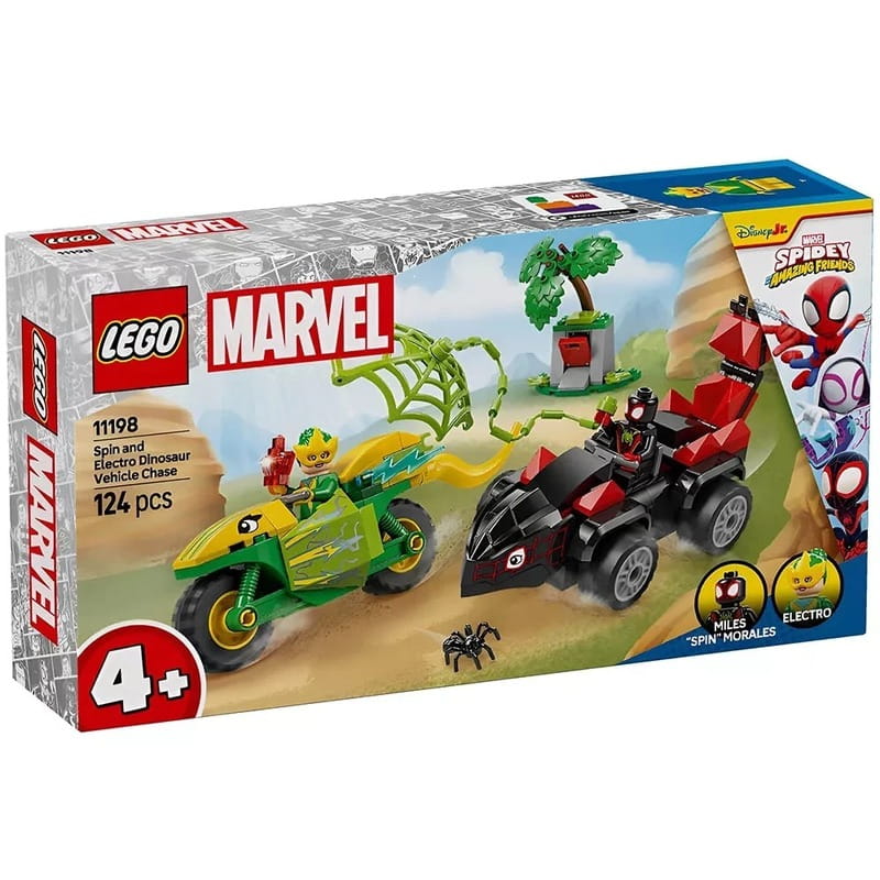 Конструктор LEGO Marvel Перегони на електромобілях з динозаврами (11198)