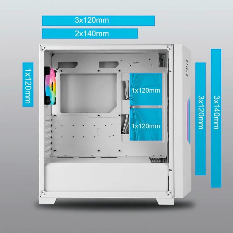 Корпус AZZA Guardian Glass White без БП (CSAZ-520WG)