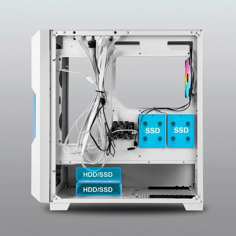 Корпус AZZA Guardian Glass White без БП (CSAZ-520WG)