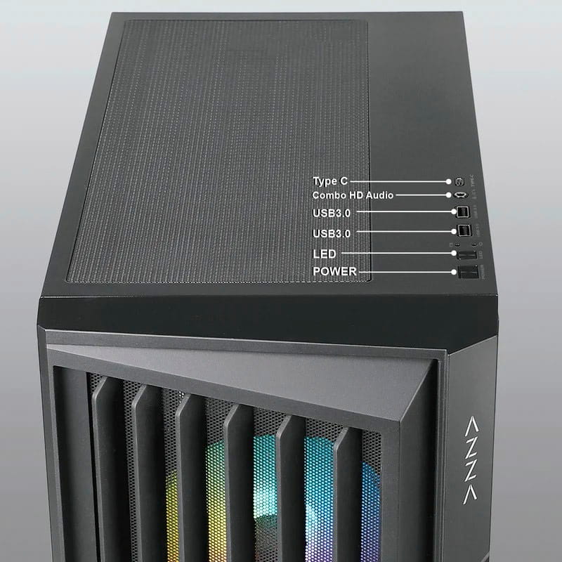 Корпус AZZA Torrent Black без БП (CSAZ-490)