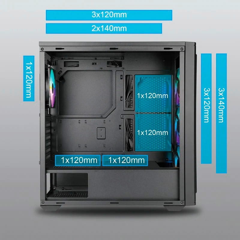 Корпус AZZA Torrent Black без БП (CSAZ-490)