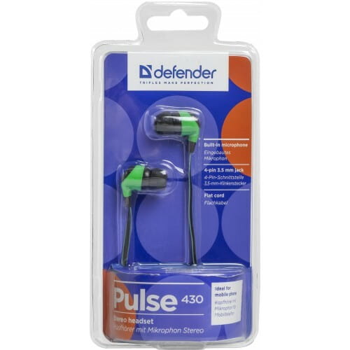 Гарнитура Defender Pulse 430 Black/Green (63434)