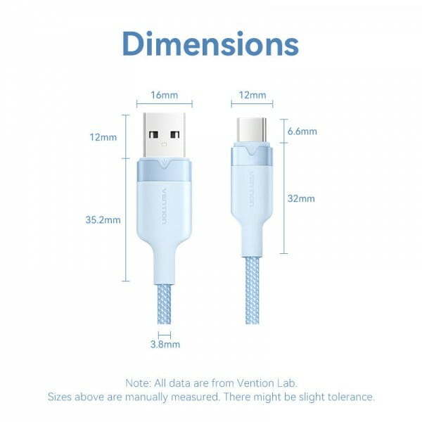 Кабель Vention USB - USB Type-C (M/M), 60W, 3A, 1 м, Black (CTNBF)
