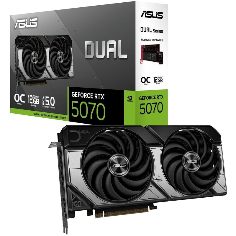 Відеокарта GF RTX 5070 12GB GDDR7 Dual OC Asus (DUAL-RTX5070-O12G)