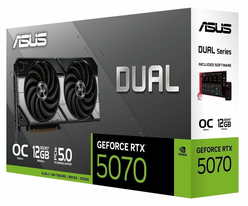 Видеокарта GF RTX 5070 12GB GDDR7 Dual OC Asus (DUAL-RTX5070-O12G)